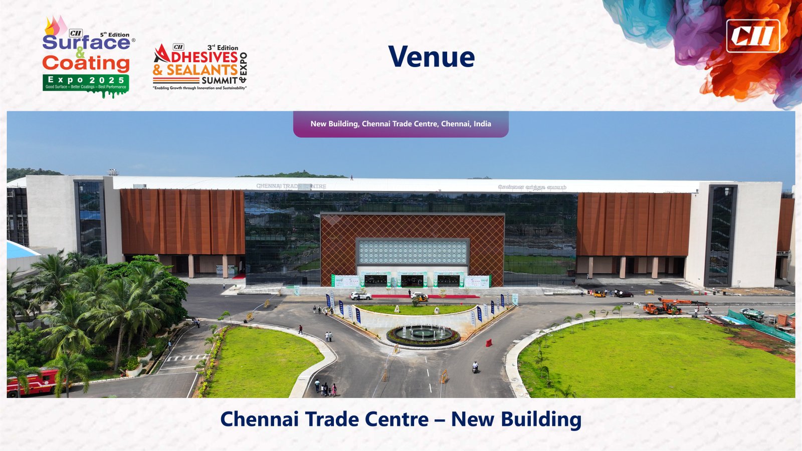 Chennai Trade Centre – New Building, aerial view